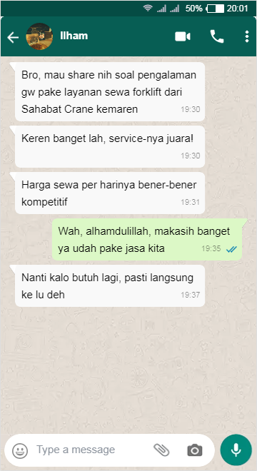 Testimoni Sewa Forklift di Sahabat Crane