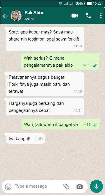 Testimoni Sewa Forklift di Sahabat Crane