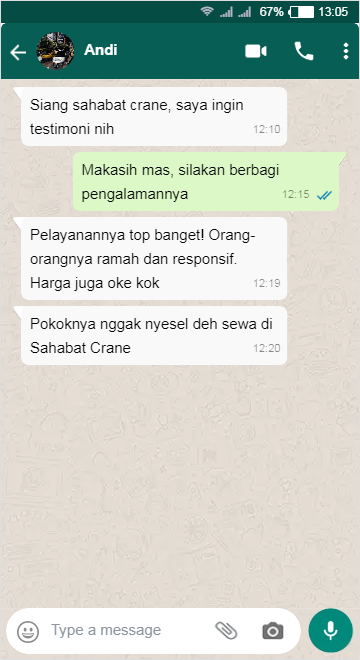Testimoni Sewa Forklift di Sahabat Crane